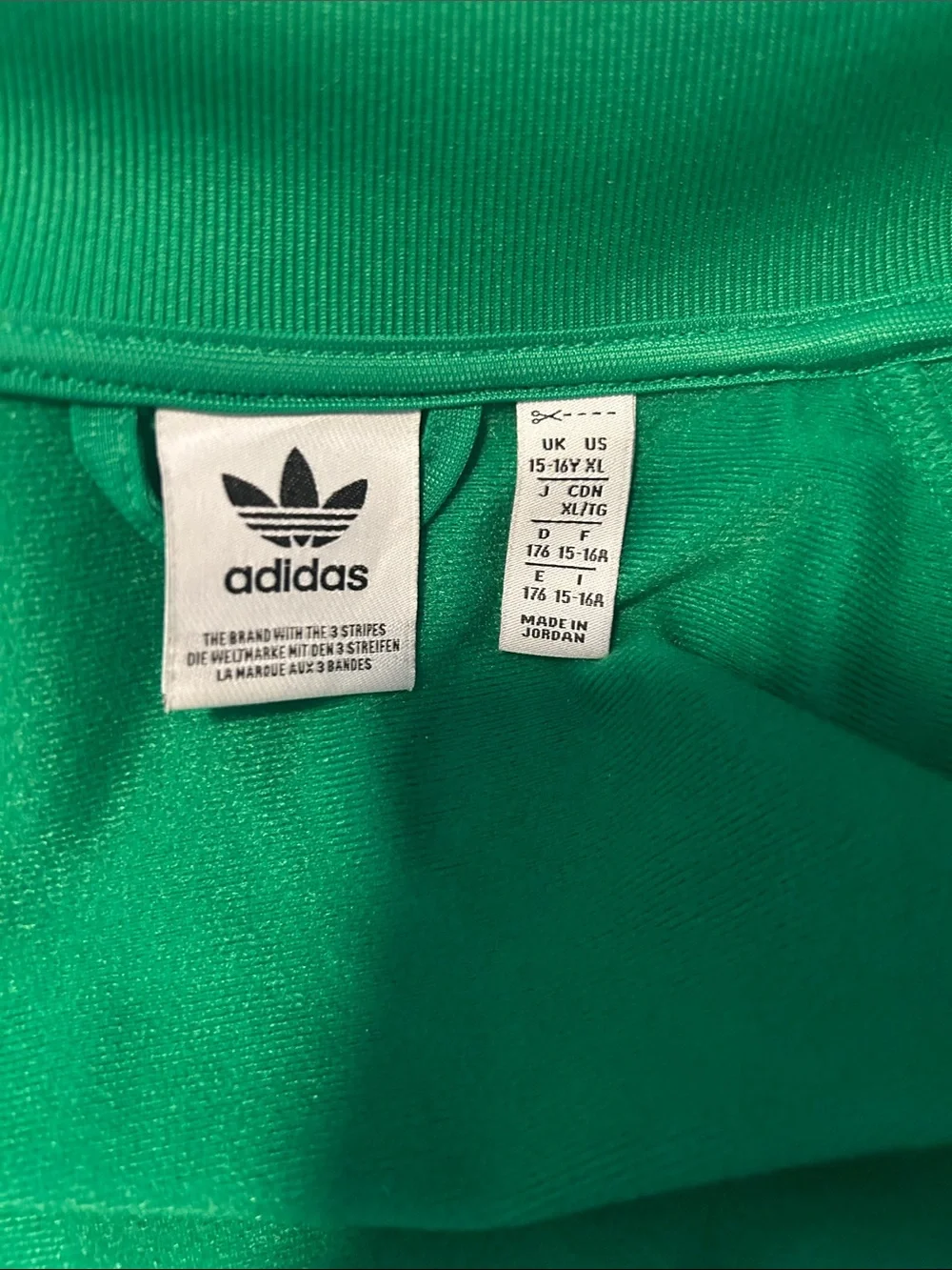 adidas Originals Green Bomber-Style Track Jacket with White Stripes